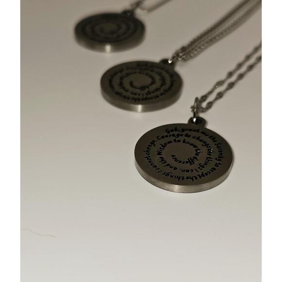 Stainless Steel Serenity Prayer Necklace Choice of Chain Recovery 12 Step - Picture 4 of 7